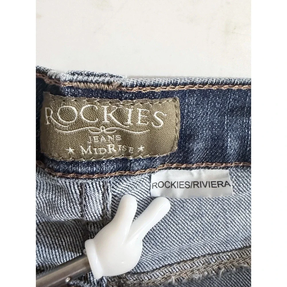 VRockies‎ Rocky Mountain Capri Jeans Size 8 Blue Denim Stretch